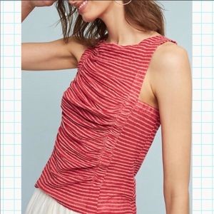 COPY - Anthropologie Deletta Striped & Ruched Top